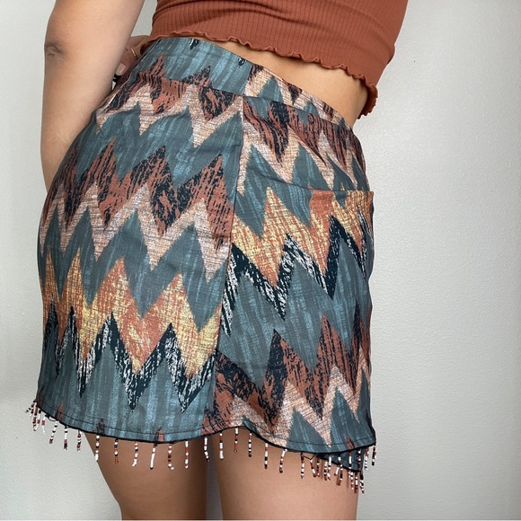Chevron beaded wrap tie skirt - Picture 3 of 5